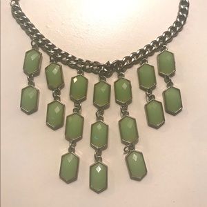 Charming Charlie Light Green Gem Necklace